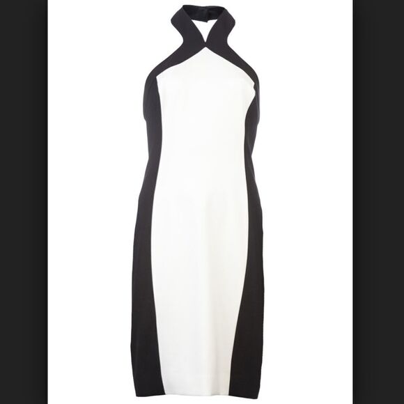 💙Jason Wu Colorblock Halter Sheath Dress - Picture 3 of 8